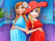 Elsa and Anna Pregnant Mall Shopping