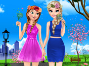 Elsa and Anna Spring Dress Up