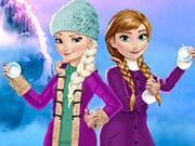 Elsa and Anna Winter Fun